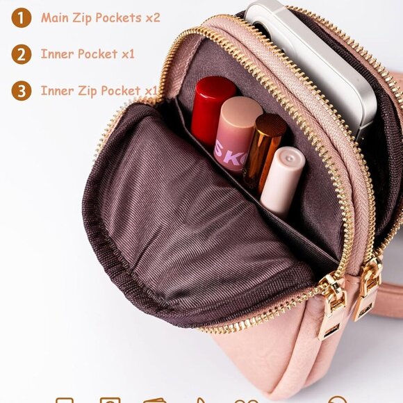 Personalized Baby Pink Crossbody Bag - Lightweight & Waterproof for Teen Girls - Picture 4 of 6